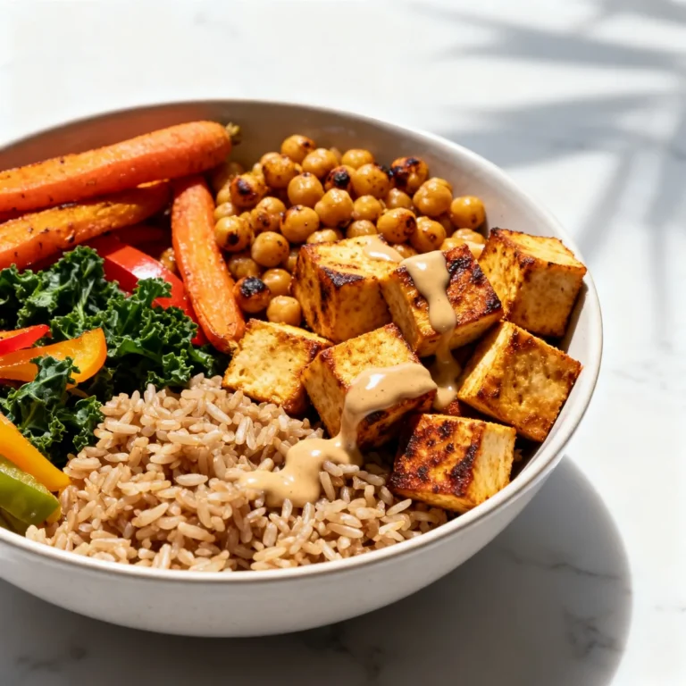 Buddha bowl protéiné au tofu grillé et pois chiches (végétarien)