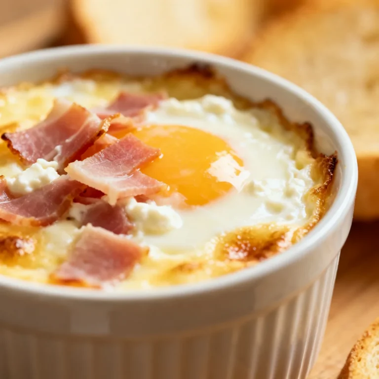 Œufs cocotte au jambon et fromage blanc (petit-déj protéiné)
