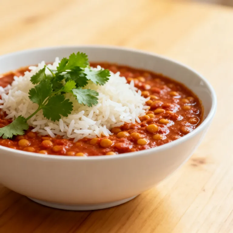 Dahl de lentilles corail protéiné (plat végétarien)