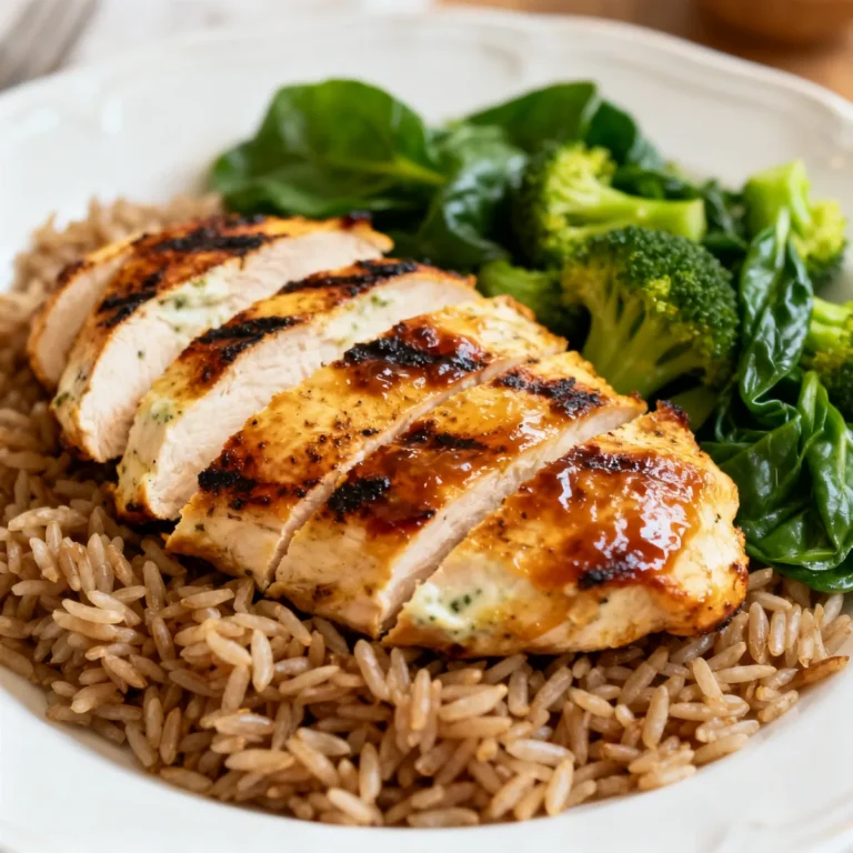 Poulet mariné au yaourt et riz complet (repas minceur)