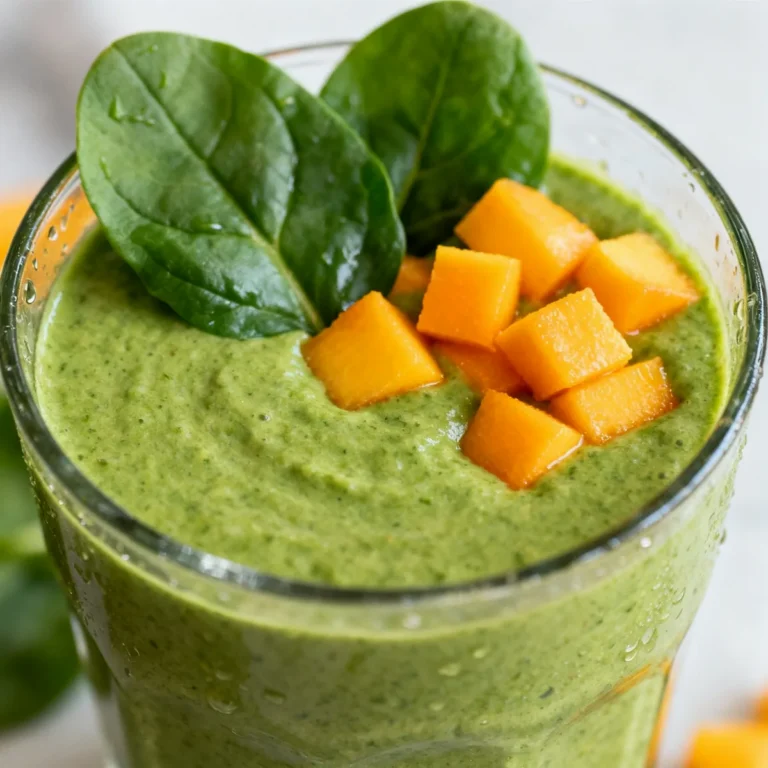 Smoothie vert protéiné épinards-mangue (détox gourmand)