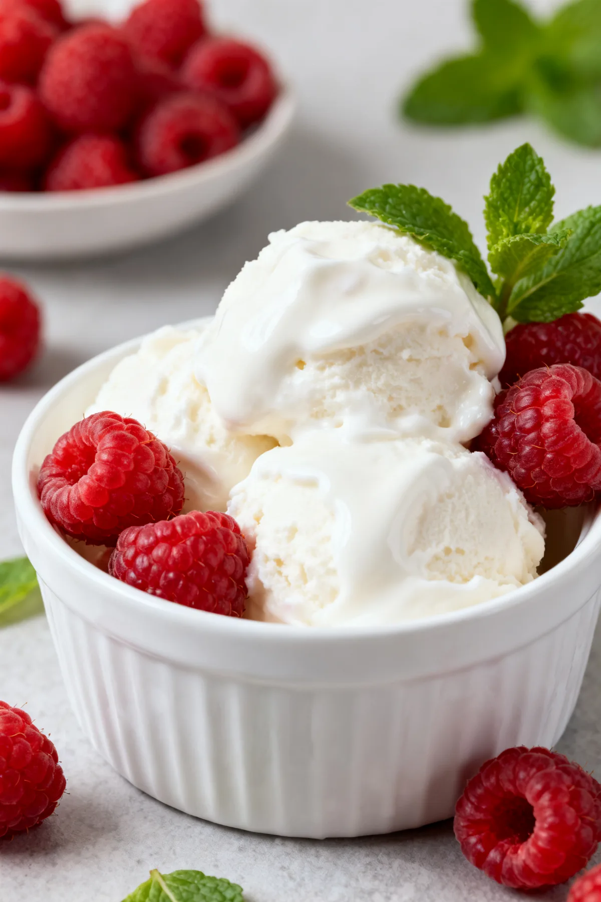 Glace protéinée au skyr et framboises (+20 g de protéines)